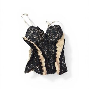 Black and Beige Lace Bustier